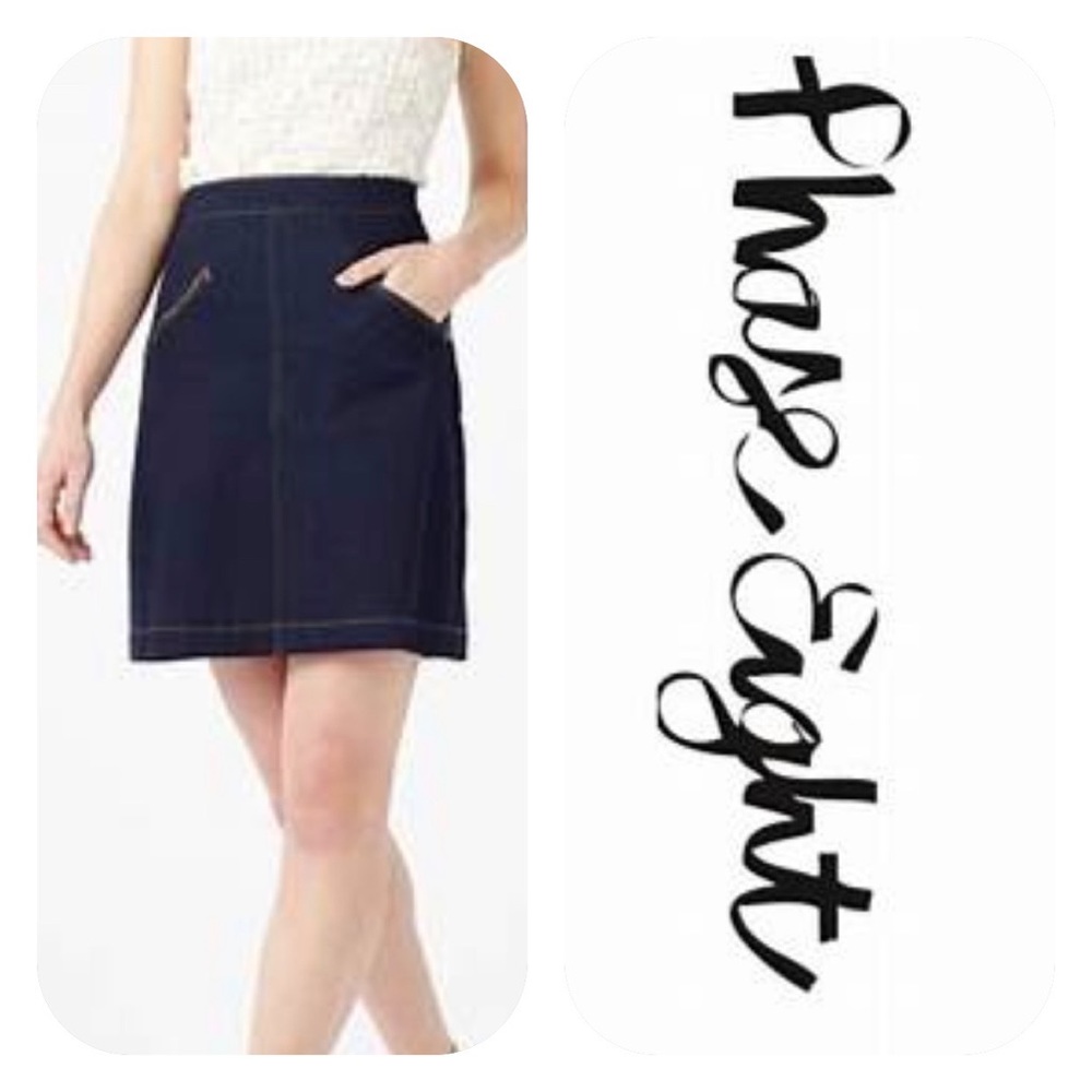Phase Eight Dark Denim Mini Pencil Skirt Sz. UK12 US8 NWT